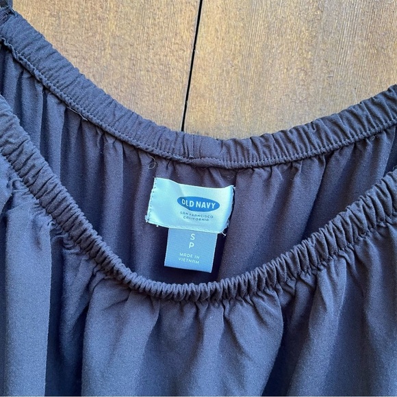 Old Navy Ruffled Off The Shoulder Black Ankle Length Jumpsuit Size Small - Picture 10 of 16